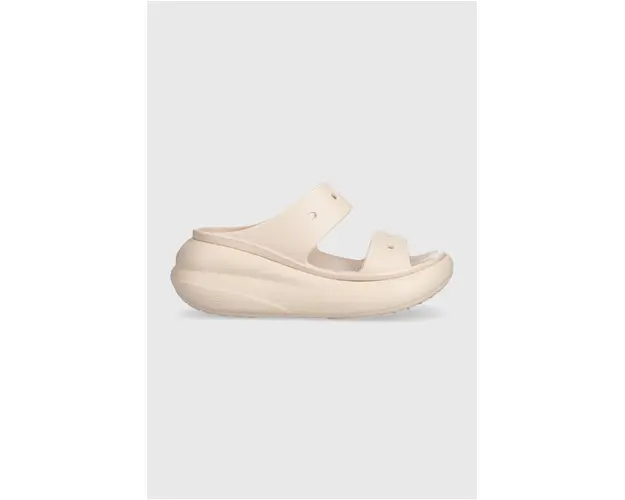 Crocs papuci Classic Crush Sandal femei, culoarea roz, toc pana 207670