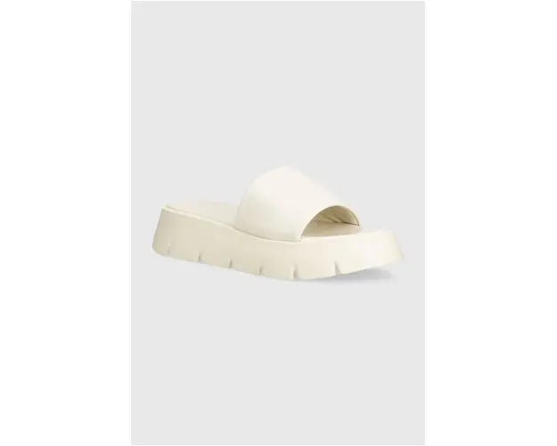 Copenhagen slapi de piele CPH788 femei, culoarea alb, cu platforma