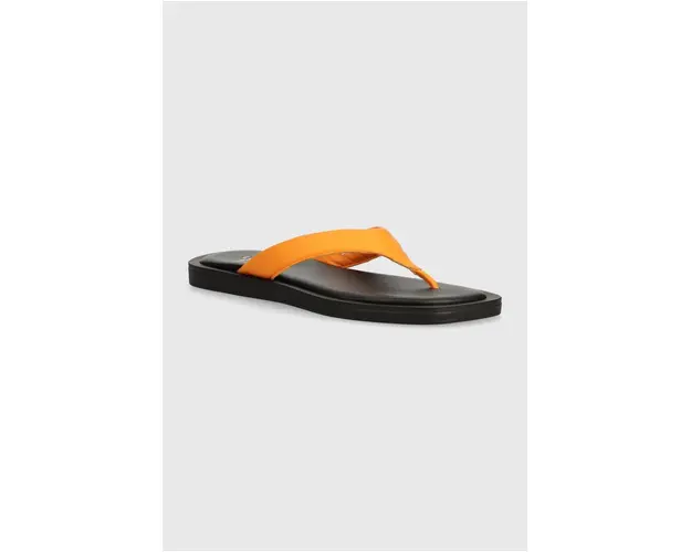 Copenhagen slapi de piele CPH791 femei, culoarea portocaliu, cu toc plat