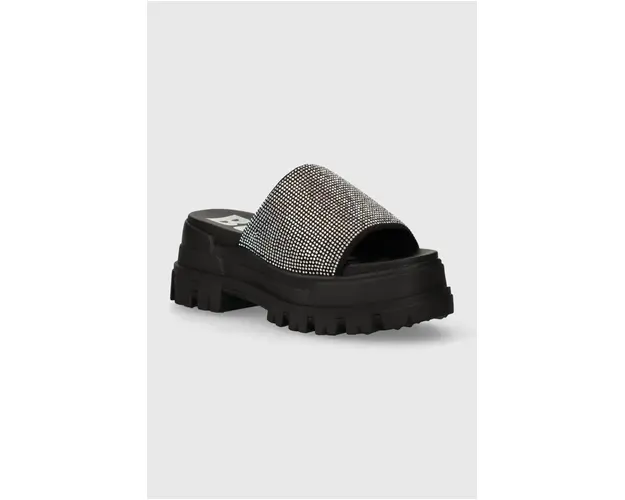 Buffalo papuci Aspha Slide Glam femei, culoarea negru, cu platforma, 1602211.BLM