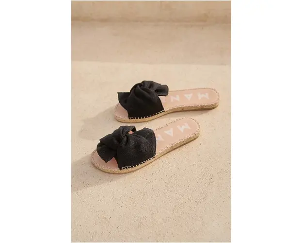 Manebi papuci La Havana Sandals With Knot femei, culoarea negru, O 7.9 JK