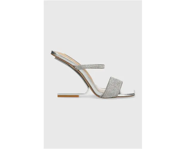 Steve Madden papuci Lotus-R femei, culoarea argintiu, cu toc drept, SM11002986