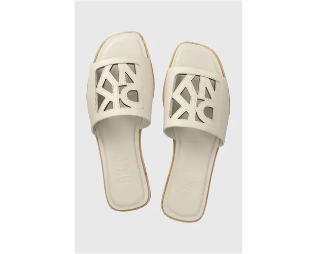 Dkny slapi de piele JALILA femei, culoarea bej K1412783