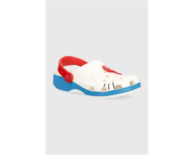 Crocs papuci Hello Kitty IAM Classic Clog femei, culoarea alb, 209438