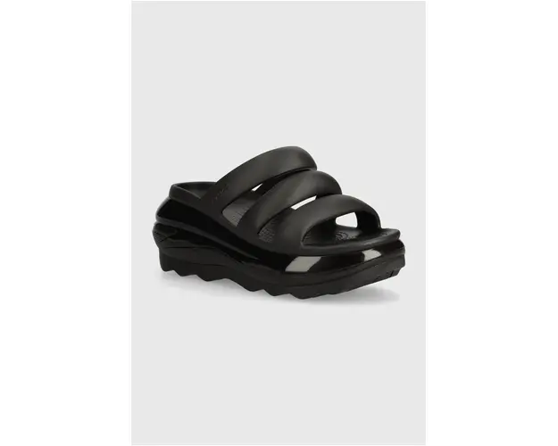 Crocs papuci Mega Crush Triple Strap femei, culoarea negru, cu platforma, 209842