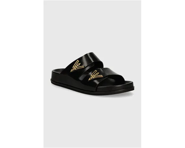 Vanda Novak papuci din piele pentru copii Sandy Kids culoarea negru