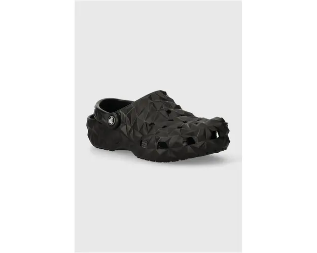 Crocs papuci Classic Geometric Clog culoarea negru, 209563