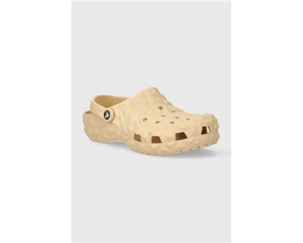 Crocs papuci Classic Geometric Clog culoarea bej, 209563
