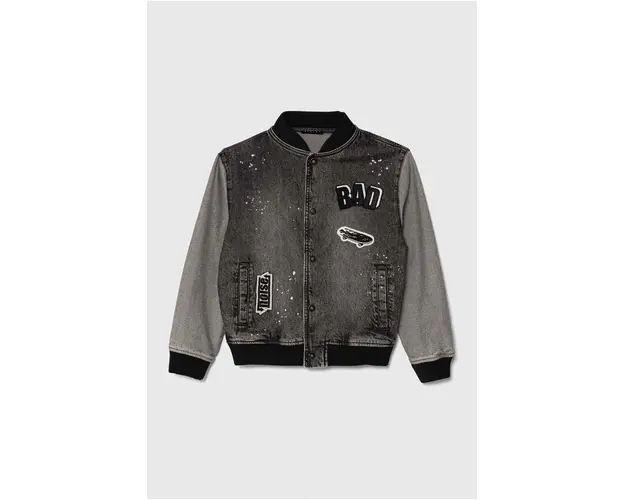 Sisley geaca bomber pentru copii culoarea negru