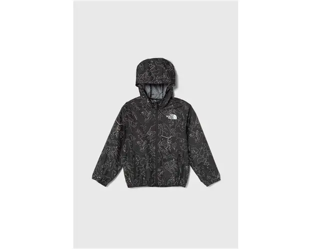 The North Face geaca copii NEVER STOP HOODED WINDWALL JACKET culoarea gri