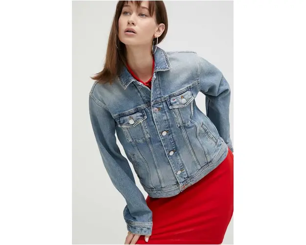 Tommy Jeans geaca din denim femei, de tranzitie, oversize DW0DW16994