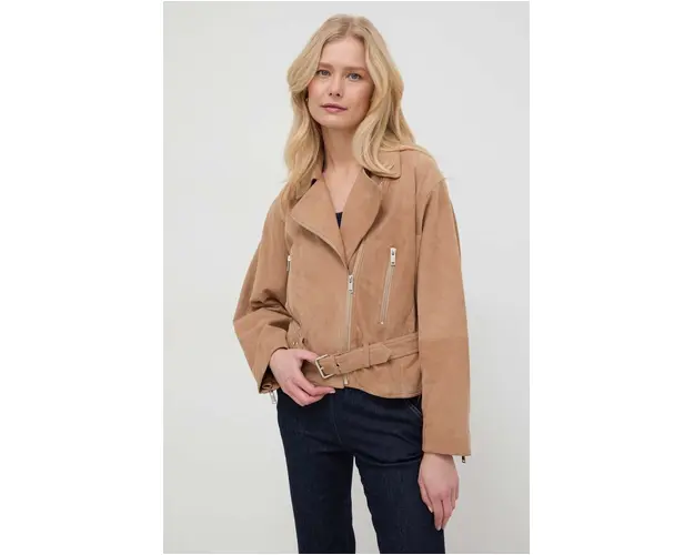 Marella geaca din piele intoarsa femei, culoarea bej, de tranzitie 2413440000000