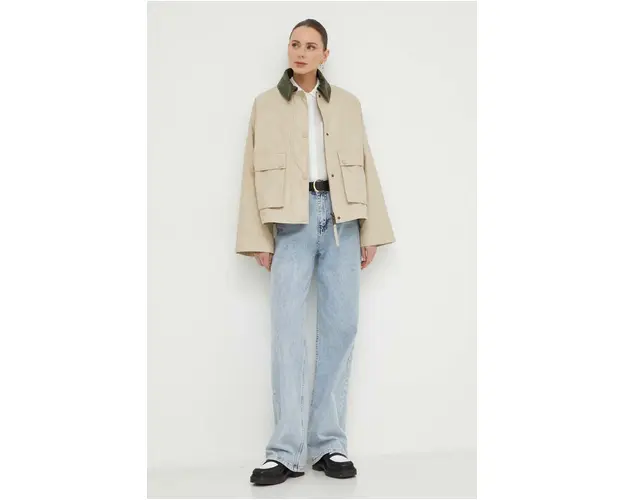 MAX&Co. geaca femei, culoarea bej, de tranzitie, oversize 2416080000000