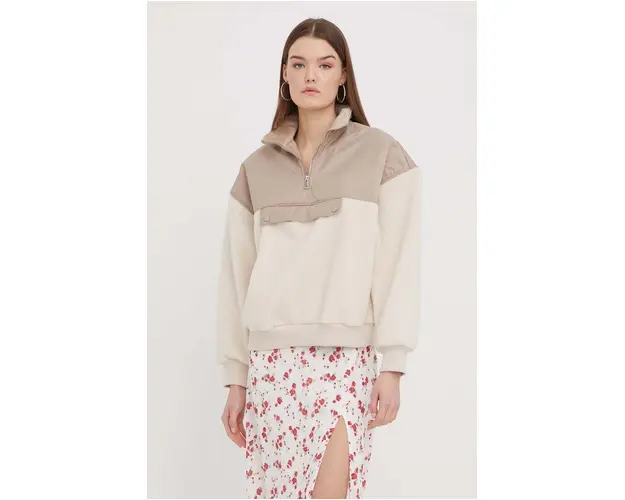 Abercrombie & Fitch bluza femei, culoarea bej, neted