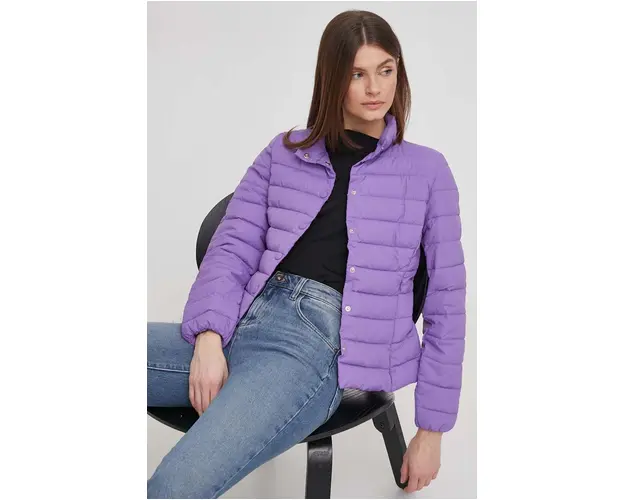 Sisley geaca femei, culoarea violet, de tranzitie