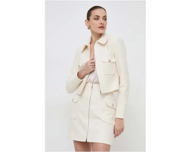 Morgan sacou femei, culoarea bej, un singur rand de nasturi, neted