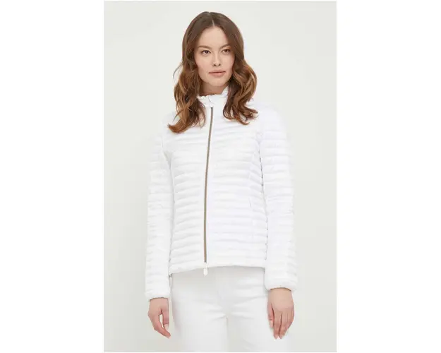 Save The Duck geaca femei, culoarea alb, de tranzitie