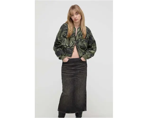 Diesel geaca bomber femei, culoarea verde, de tranzitie, oversize A12214.0WGAL