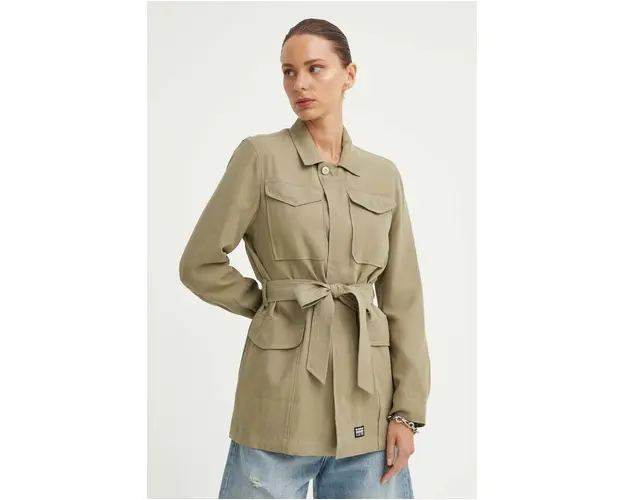 G-Star Raw geaca femei, culoarea verde, de tranzitie