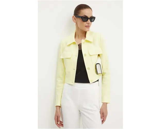 Morgan geaca VDING.F femei, culoarea galben, de tranzitie, VDING.F