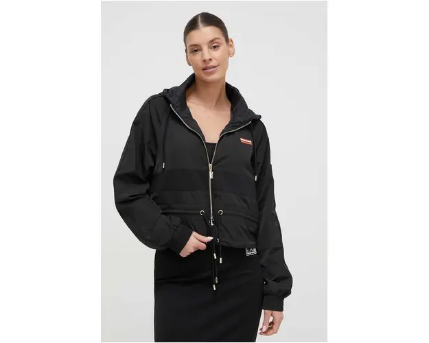 P.E Nation geaca femei, culoarea negru, de tranzitie, oversize