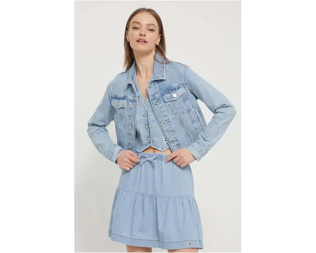 Tommy Jeans geaca din denim femei, de tranzitie DW0DW17661
