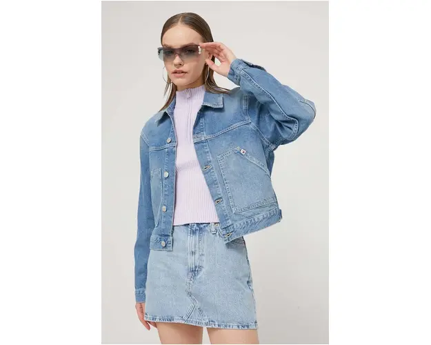 Tommy Jeans geaca din denim femei, de tranzitie DW0DW17655
