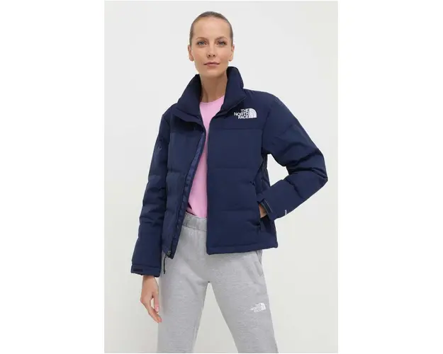 The North Face geaca de puf 92 RIPSTOP NUPTSE femei, culoarea albastru marin, de iarna