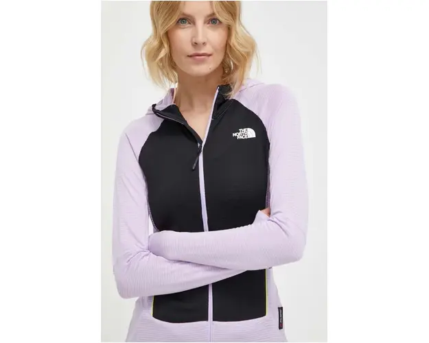 The North Face geaca femei, culoarea violet, cu gluga, modelator