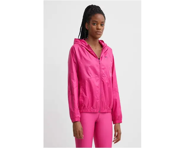 Under Armour windbreaker Rival culoarea roz, de tranzitie