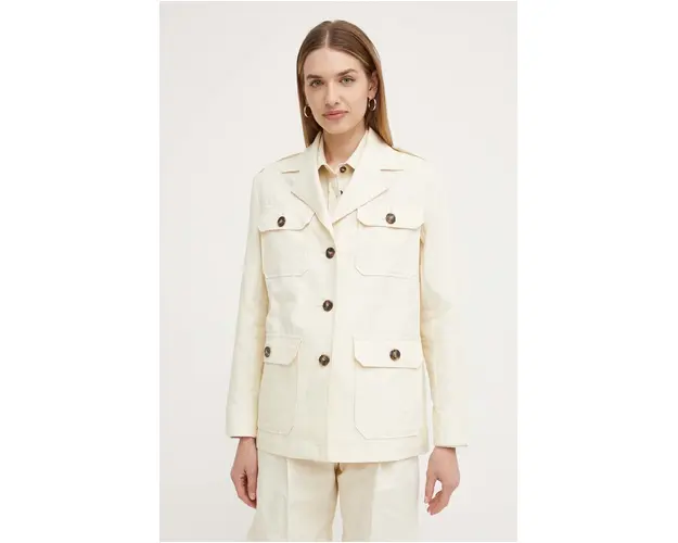 Weekend Max Mara geaca din amestec de in culoarea bej, de tranzitie, 2415041013600