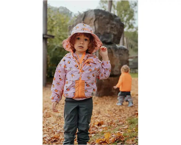 Jack Wolfskin geaca de ploaie copii SMILEYWORLD AOP culoarea roz