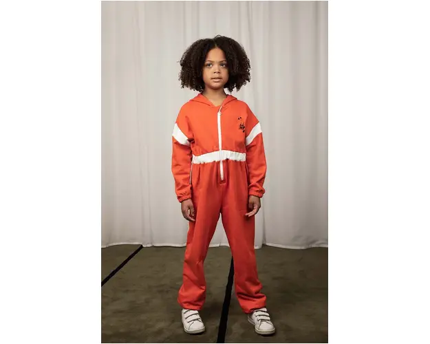 Mini Rodini salopeta din bumbac pentru copii Weight lifting culoarea rosu