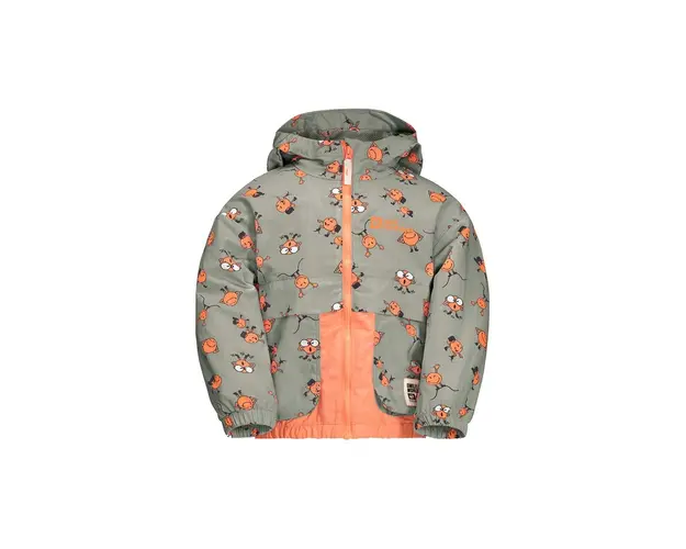 Jack Wolfskin geaca de ploaie copii SMILEYWORLD AOP culoarea gri