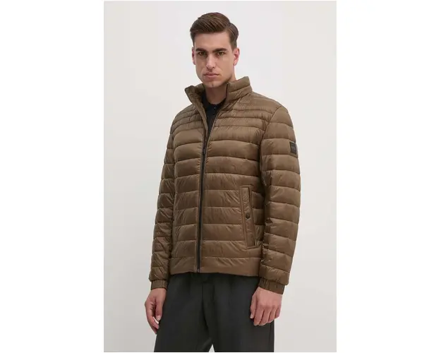 Boss Orange geaca barbati, culoarea maro, de tranzitie