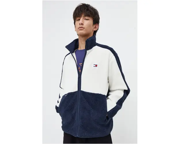 Tommy Jeans bluza barbati, culoarea bleumarin, uni DM0DM17885