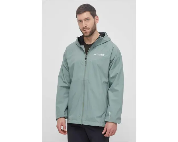 adidas TERREX geaca de ploaie Multi barbati, culoarea verde, IN4771