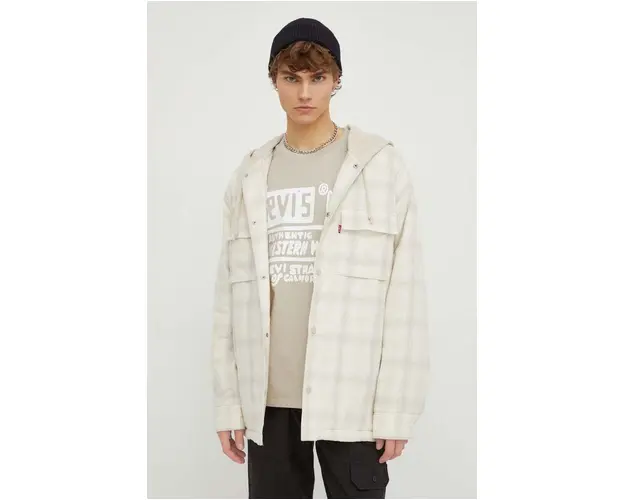 Levi's jacheta de bumbac culoarea bej, de tranzitie