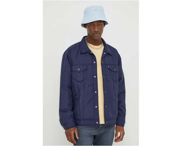 Levi's geaca barbati, culoarea albastru marin, de tranzitie, oversize