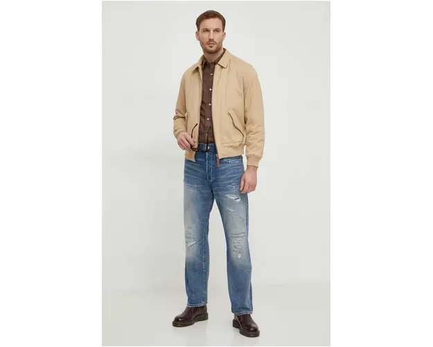 Pepe Jeans jacheta de bumbac culoarea bej, de tranzitie