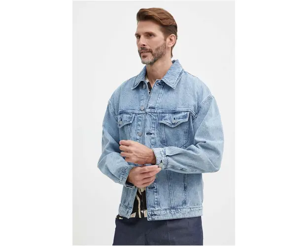 BOSS geaca din denim barbati, de tranzitie, oversize, 50514236