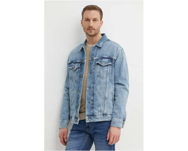Pepe Jeans geaca jeans RELAXED JACKET barbati, de tranzitie, oversize, PM402972RH8