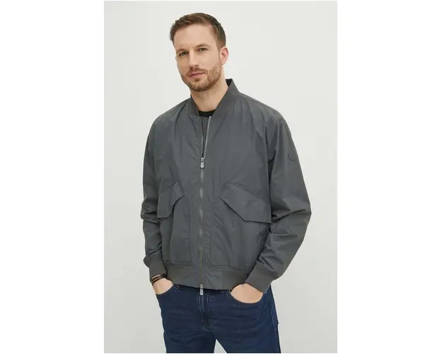 Save The Duck geaca bomber barbati, culoarea gri, de tranzitie