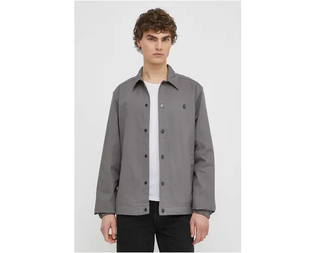 G-Star Raw jacheta de bumbac culoarea gri, de tranzitie
