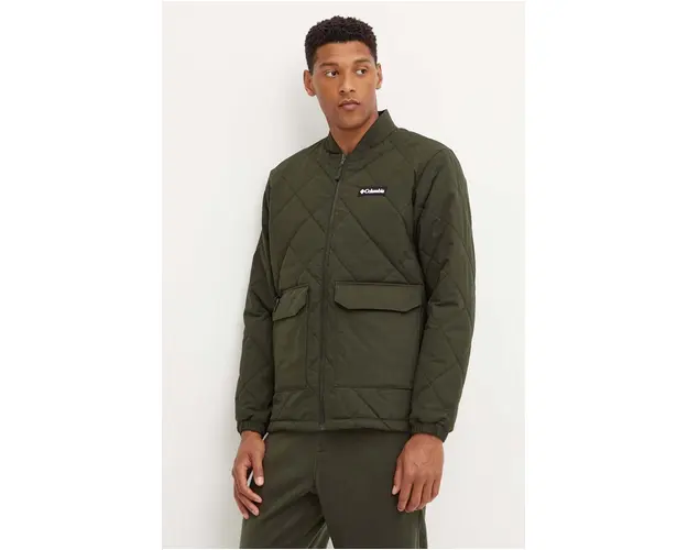 Columbia geaca Rad Padded barbati, culoarea verde, de tranzitie, 2071251