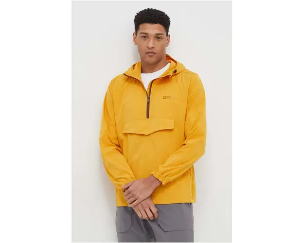Jack Wolfskin geaca de ploaie Desert Wind Overhead barbati, culoarea galben