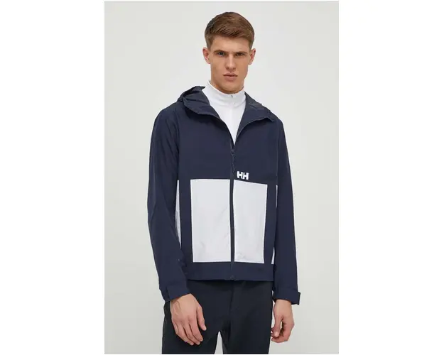 Helly Hansen geaca de ploaie Rig barbati, culoarea albastru marin