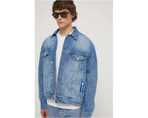 Karl Lagerfeld Jeans geaca jeans barbati, de tranzitie, oversize