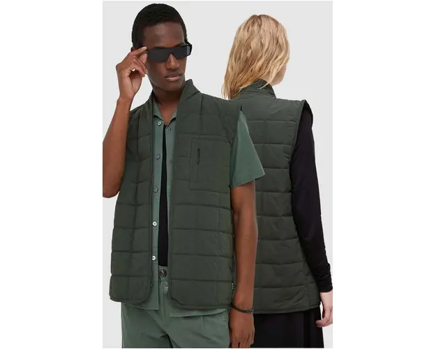 Rains vesta 19410 Vests culoarea verde, de tranzitie