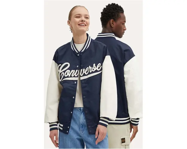 Converse geaca bomber culoarea albastru marin, de tranzitie